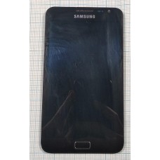 Дисплей (модуль) Samsung GT-N7000 з сенсором та  рамкою, чорний, Original, б/в