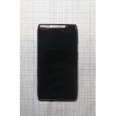 Дисплей (модуль) Motorola XT910 з сенсором та рамкою, чорний, Original, б/в