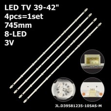 LED підсвітка TV 39-40-42 JLD39581235-105AS-M 43-D385X012-X03A-XL DLED385AHXL 4X8 0002 4шт ART-11593