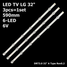 LED підсвітка TV LG 32 6led A/B big-lens 590mm DRT30 A Type Rev02 32LB561V 6916L-2224A 3шт ART-11293