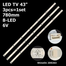 LED підсвітка TV 43 43HR330M08A2 V5 4C-LB4308-ZM02J 4C-LB4308-HR02J ShineOn 2D02636 3шт ART-11686