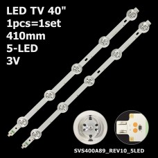 LED підсвітка TV 40 410mm 5-led 3V SVS400A89_REV10_5LED_140124 40 PFK 6949 LTA400HF34 L40PFK6300 1шт ART-11858