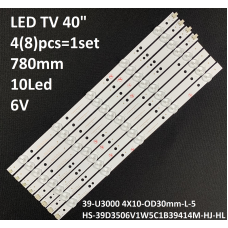 LED підсвітка TV 40 780mm 6V 10-led LED-40D1070 SJBKD4001001-2835AS-F 8шт ART-11953