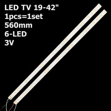 LED підсвітка універсальна TV 19-42 inch 6-led 560mm 3V JLD3261235-562MM-V01 SVJ320AL1 1шт ART-12455