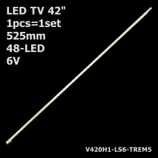 LED підсвітка TV 42 48-led 6V 525mm TX-42AS600E V420DK1-KS1 V420H1-LS6-TREM5 1шт ART-12394