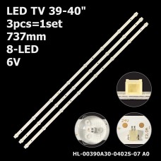 LED підсвітка TV 39-40 737mm 8-led 6V HL-00390A30-0402S-07 A0 40DM6600 CX400DLEDM 3шт ART-12499