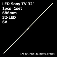 LED підсвітка TV Sony 32 inch 32-led 686mm 17Y 32_7020_32_REV01_170316 KDL-32WE613 KDL-32WE615 1шт ART-12529