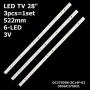 LED підсвітка TV 28“ 522mm 3V 6-led GC275D06-ZC14F-03 303GC275031 (GC275D06-ZC21FG-01) 3шт. - фото 1