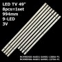 LED підсвітка TV 49 inch 994mm 3V NC490DGG-AAGX1 NC490DGG-AAFX1-41CA GAN01-1532A-P1 GAN01-1380A-P1 8шт ART-12578