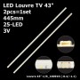 LED підсвітка Louvre TV 43 inch 445mm 25-led 3V L_160919 + R_160919 160919 L+R (-0,4/-1,1) Diamond 2шт ART-12641