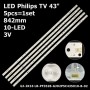 LED підсвітка Philips TV 43 842mm GJ-2K16-430-D510-V4 LB-PF3528-GJD2P5C435X10-B-02 LBM420P1001-DM-2 5шт ART-12160