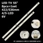 LED підсвітка TV 55 inch 6V 4C-LB5504-HR21J 55D2900 B-1 4C-LB5505-HR21J 55D2900 A-1 55HR330M05A8 8шт ART-12197