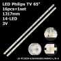 LED підсвітка Philips TV 65 LB-PC3030-GJUHD658X14ADM2-L/R-H LBM650P0701-AA-4(L) 65D3AS7CX65517L 16шт ART-11746