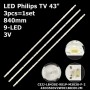 LED підсвітка Philips TV 43 LB43046 V0_02/V0_00 CEJJ-LB430Z-9S1P-M3030-F-2 43D3503V2W9C1B83912M 3шт ART-12851