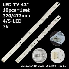 LED підсвітка TV 43 Samsung 2015ARC430 3228 REV10 2015ARC430_3228_L05_REV10_150716 LM41-00173A 10шт ART-12161