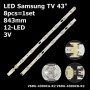 LED підсвітка Samsung TV 43 12-led 3V 843mm V6DU-430DCA-R2 V6DU-430DCB-R2 8шт ART-12230