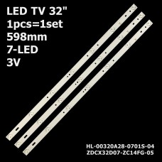 LED підсвітка TV 32“ 7-led 598mm HL-00320A28-0701S-04 180.DT0-321800-2H ZDCX32D07-ZC14FG-05 1шт. 1