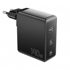 Зарядний пристрій Essager 140W MingQ GaN Hign Power Travel Charger 2 Type-C + USB A EU Black (ECT2CA-MQB01-Z) 1