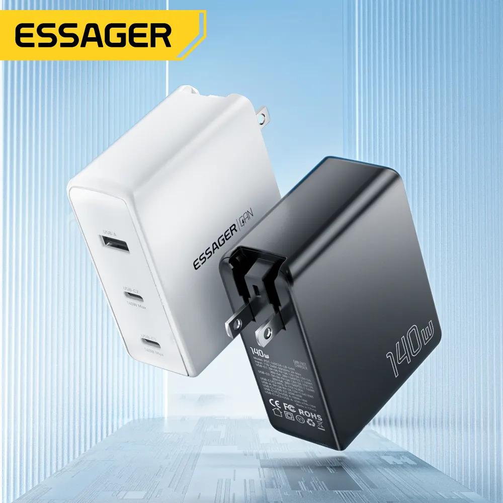 Зарядний пристрій Essager 140W MingQ GaN Hign Power Travel Charger 2 Type-C + USB A EU Black (ECT2CA-MQB01-Z) 7