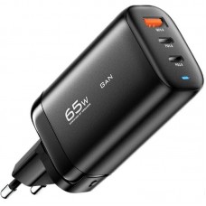 Зарядний пристрій Essager 65W Shining GaN Travelling Fast Charger PD+QC3.0 Black EU (ECT2CA-MYB01) 1