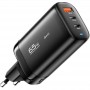 Зарядний пристрій Essager 65W Shining GaN Travelling Fast Charger PD+QC3.0 Black EU (ECT2CA-MYB01) - фото 1