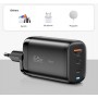 Зарядний пристрій Essager 65W Shining GaN Travelling Fast Charger PD+QC3.0 Black EU (ECT2CA-MYB01) - фото 