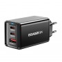 Зарядний пристрій Essager 67W GaN Travel Charger JT-G67TC2U1 2 TYPE C + USB A EU Black (ECTAC-KSB01-Z) - фото 1