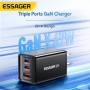 Зарядний пристрій Essager 67W GaN Travel Charger JT-G67TC2U1 2 TYPE C + USB A EU Black (ECTAC-KSB01-Z) - фото 