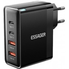 Зарядний пристрій Essager Grace 100W GaN 4 Ports Travel Charger 2 Type-C + 2 Type-A Black (ECT2CA-QYB01-Z) 1