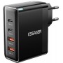 Зарядний пристрій Essager Grace 100W GaN 4 Ports Travel Charger 2 Type-C + 2 Type-A Black (ECT2CA-QYB01-Z) - фото 1