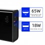 Зарядное устройство Sequre 65W с портами USB Type-C и USB-A с LED индикатором + кабель Type-C PD 100W 5A - фото 1