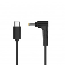 Кабель-адаптер USB Type-C на DC5525 з вигином (DC 5.5x2.5mm) з тригером PD 20V/3А 65Вт 1