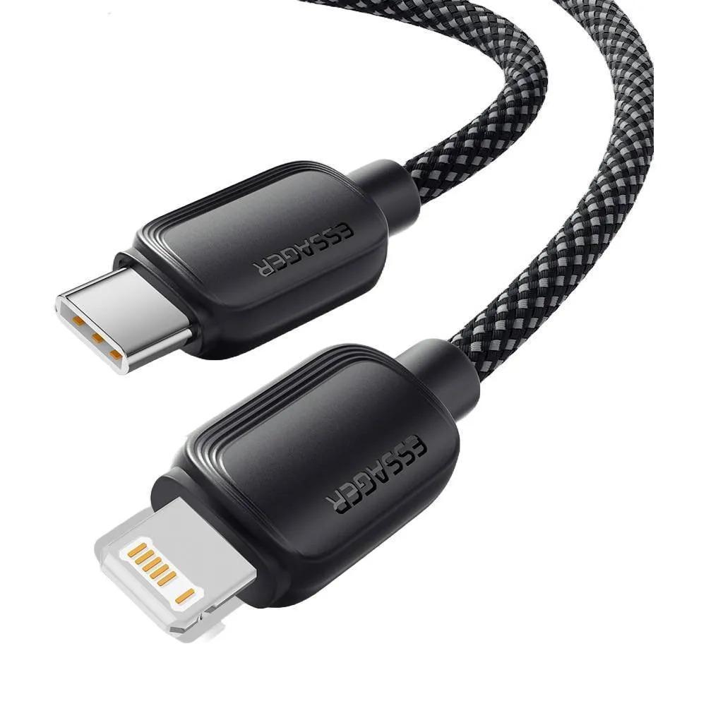 Кабель Essager Breeze USB Cable USB-C to Ligthning  20 Вт 1м Чорний (EXCTL-WL01-P) 2