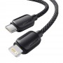 Кабель Essager Breeze USB Cable USB-C to Ligthning  20 Вт 1м Чорний (EXCTL-WL01-P) - фото 