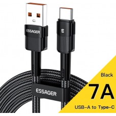 Кабель Essager Star USB-A to Type-C 66 Вт 7A 1м cable Чорний (EXCT-XC01) 1