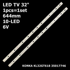 LED підсвітка KONKA TV 32 6V 644mm 10-led KL32GT618 KONKA 35017727 35017746 REV-00 1шт. 1