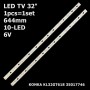 LED подсветка KONKA TV 32' 6V 644mm 10-led KL32GT618 KONKA 35017727 35017746 REV-00 1шт. - фото 1