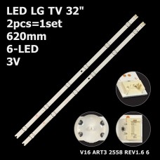 LED підсвітка LG TV 32 V16 ART3 2558 REV1.6 6 6916L-2558A AGF79046601 32LW340C-ZA 2шт. 1