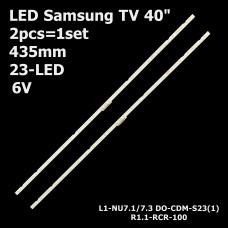 LED підсвітка Samsung TV 40 435mm 23-led AOT-40-NU7100F CY-NN040HGLV3V L1-NU7.1/1.3 LM41-00550A 2шт. 1