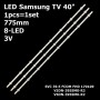 LED подсветка Samsung TV 40' 775mm 3V 8-led V5DN-395SM0-R2 V5DN-395SM0-R3 BN96-37622A BN94-37622A 1шт. - фото 1