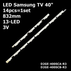 LED підсвітка Samsung TV 40 832mm 13-led D2GE-400SCA-R3 + D2GE-400SCB-R3 2013SVS40F 2013GVS40F 14шт. 1