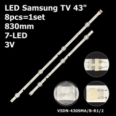 LED підсвітка Samsung TV 43 7-led 830mm V5DN-430SMA-R1 V5DN-430SMB-R2 2015 SVS43 FHD FCOM 2015SVS43 8шт. 1