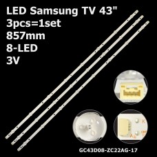 LED підсвітка Samsung TV 43 inch 857mm 3V GC43D08-ZC22AG-14 GC43D08-ZC22AG-17E GC43D08-ZC22AG-25E 3шт. 1