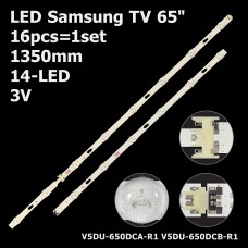 LED підсвітка Samsung TV 65 V5DU-650DCA-R1 V5DU-650DCB-R1 S_5U75_65_FL_L8/R6 REV1.4 BN96-39667A 16шт. 1