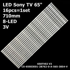 LED підсвітка Sony 65 8-led 710mm 650TV02 V3 CX-65S03E01-2B762-0-A-565-3850-V CX-65S03E01 16шт. 1