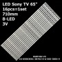 LED подсветка Sony 65' 8-led 710mm 650TV02 V3 CX-65S03E01-2B762-0-A-565-3850-V CX-65S03E01 16шт. - фото 1