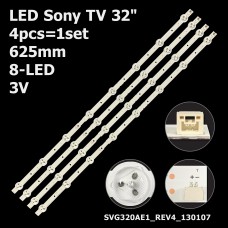 LED підсвітка Sony TV 32 inch 625mm 3V 8-led SVG320AE1_REV4_130107 S320DB3-1 LSY320AN02-001 4шт. 1