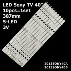 LED підсвітка Sony TV 40 5-led 3V 387mm 2013SONY40A 2013SONY40B 3228 05 REV1.0 130927 10шт. 1