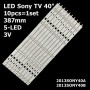 LED підсвітка Sony TV 40' 5-led 3V 387mm 2013SONY40A 2013SONY40B 3228 05 REV1.0 130927 10шт. - фото 1