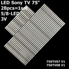 LED підсвітка Sony TV 75 inch 3V 5/8-led CX-75S01E01 KDL-75W855C KDL-75W850C 750TV07 750TV08 V1 28шт. 1